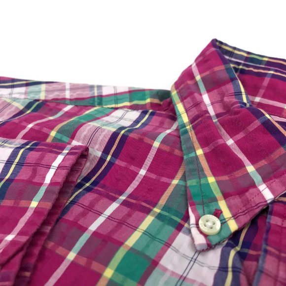 Brooks Brothers Slim Fit Seersucker Plaid Shirt XL - Picture 3 of 10
